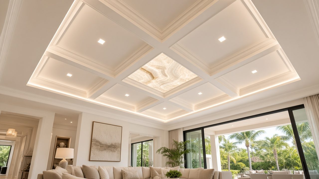 Design rendering: ceiling beams concept