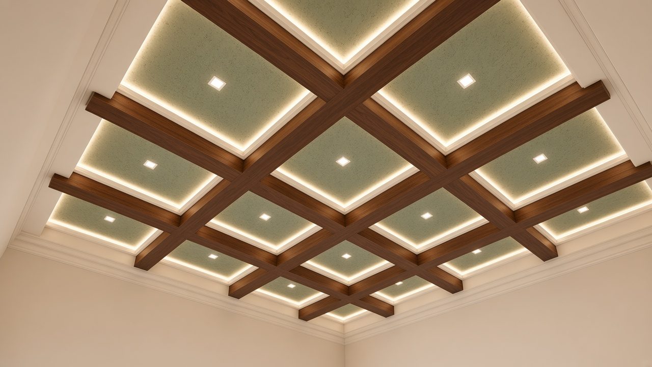 Design rendering: coffered ceiling concept